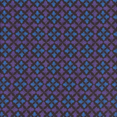 Quilting Treasures Fabrics Guardian Angel Purple Geo Tile, purple and blue geometric floral pattern fabric
