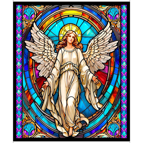 Quilting Treasures Fabrics Guardian Angel Stained Glass Angel Panel