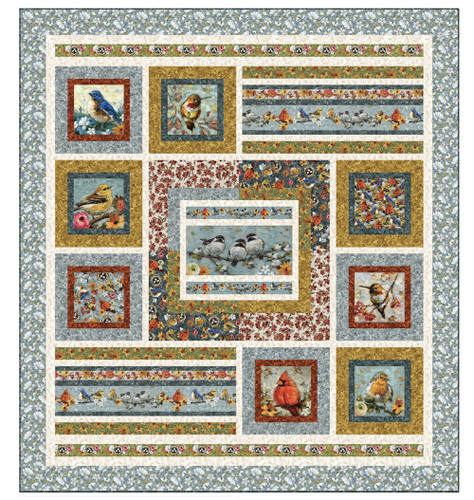 Quilting Treasures Fabrics Joyful Garden The Forest Sings Quilt Kit