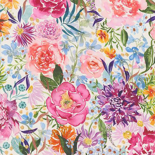 Moda Fabrics Soulstice Create Joy Project 108 Inch Wide Quilt Back Large Floral Cream Pink Purple