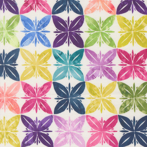 Moda Fabrics Soulstice Create Joy Project Slow Stroll Watercolor Texture Rainbow Red Blue Green