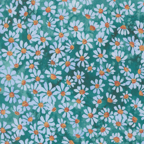 Moda Fabrics Soulstice Create Joy Project Bitty Pretty Watercolor Floral Turquoise Blue