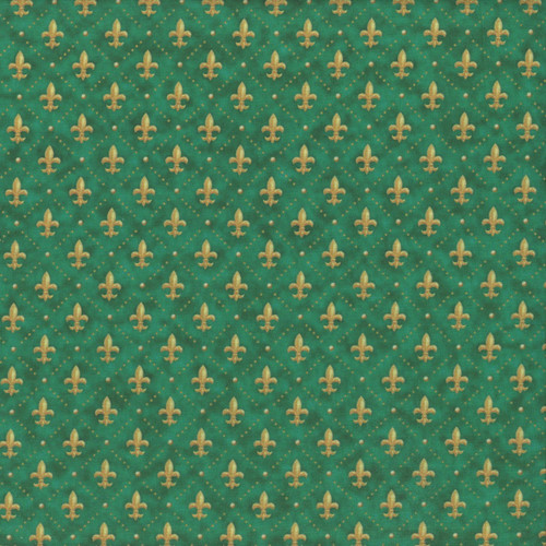 Quilting Treasures Fabrics Mardi Gras Fleur de Lis Green Yellow Purple