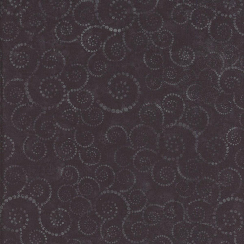 Quilting Treasures Fabrics Coloressence Dotted Scroll Black, black fabric with white dotted swirl pattern.