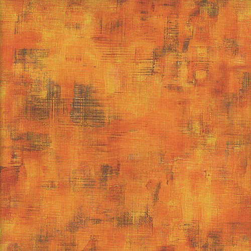 Quilting Treasures Fabrics Interwoven Dan Morris Tangerine Orange, vibrant orange fabric with an abstract woven pattern.