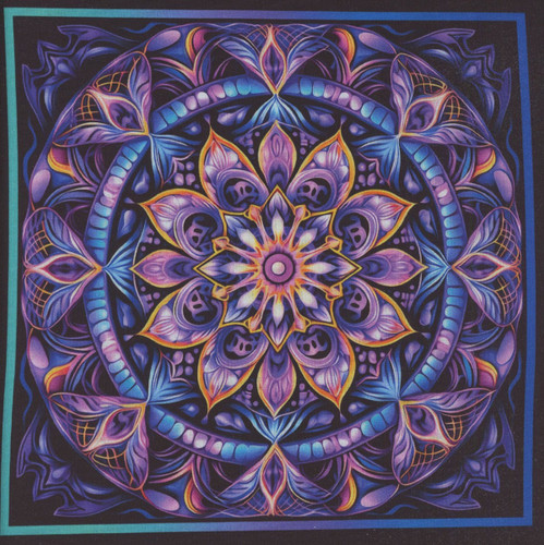 Quilting Treasures Fabrics Royale Dan Morris Stained Glass Floral Block Panel 36 inch