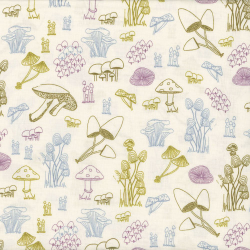 Andover Fabrics Celestial Garden by Alexandra Bordallo Forest Fungi Cream