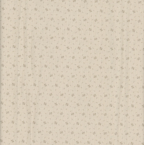 Andover Fabrics Forest Glen by Renee Nanneman Alpine Fog Mist, fabric with a light greenish-gray background and a subtle floral pattern.