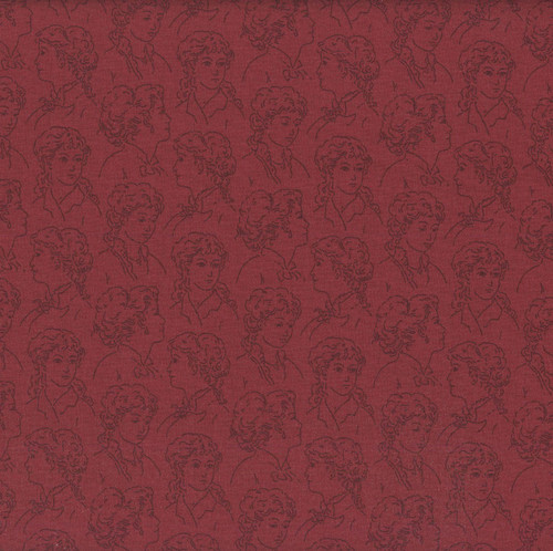 Andover Fabrics Fredericksburg Revisited by Jo Morton Etched Silhouette Crimson
