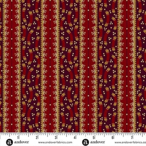 Andover Fabrics Fredericksburg Revisited by Jo Morton Ribbon Strip Deep Crimson