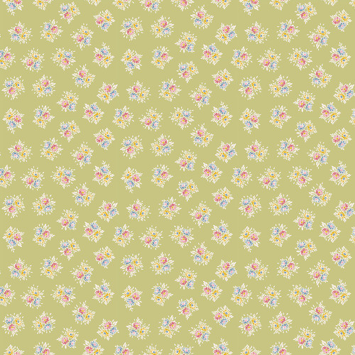 Andover Fabrics Petite Fleur by Makower UK Posy Green