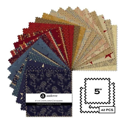Andover Fabrics Fredericksburg Revisited by Jo Morton Charm Squares 5 Inch 42 Cuts Each