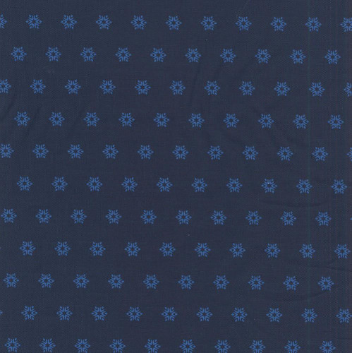 Andover Fabrics Moody Hues 108 by Nancy Rink Sparkle 108 Midnight, navy fabric with light blue snowflake patterns