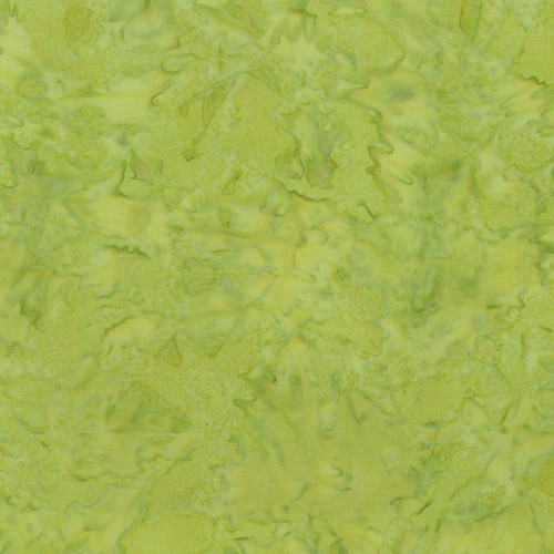 Riley Blake Fabrics Expressions Batik Hand Dyes Texture Solid Spring Meadow Green, a vibrant fabric with a textured and marbled pattern in shades of green.