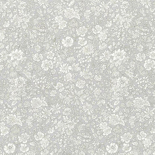 Liberty Fabrics Lasenby Cotton Emily Belle Floral Shadow Grey, detailed floral shadow print on fabric. 