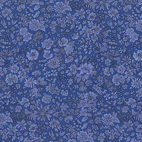 Liberty Fabrics Lasenby Cotton Emily Belle Floral Ultramarine Blue
