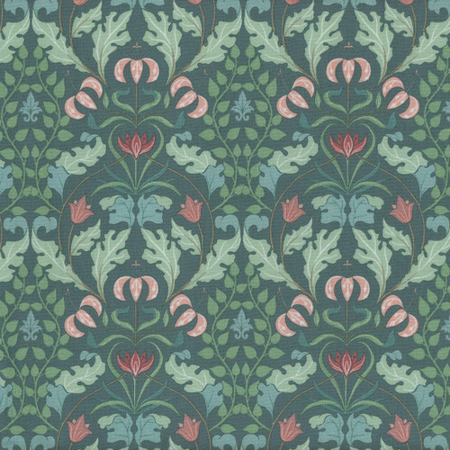 Riley Blake Fabrics Ambleside Teal Blue Green Arts and Crafts Trellis Tapestry