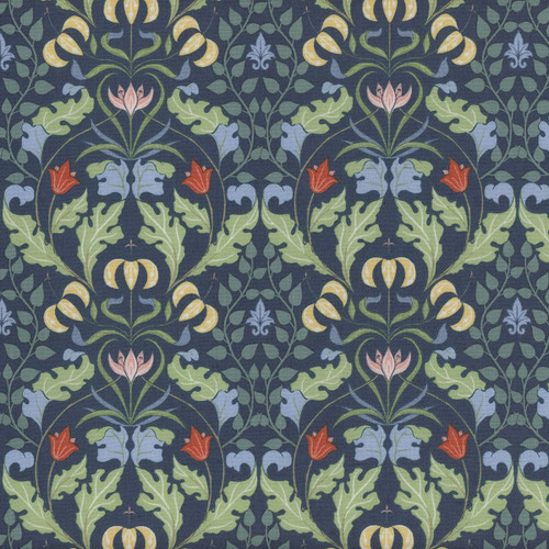 Riley Blake Fabrics Ambleside Navy Blue Arts and Crafts Trellis Tapestry