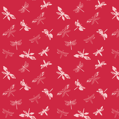 Riley Blake Fabrics Awakening Libellulas Dragonflies Cayenne