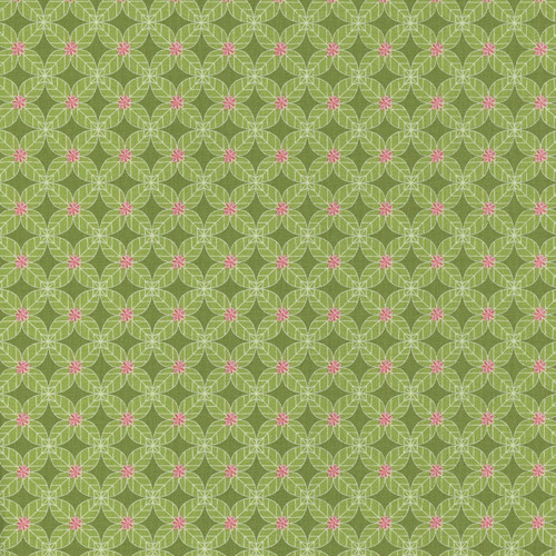 Riley Blake Fabrics Awakening Petals Tile Trellis Kiwi Green
