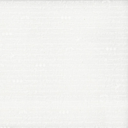 Riley Blake Fabrics Awakening Garden's Promise Script White on White