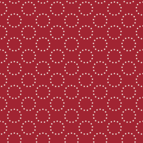 Riley Blake Fabrics Independence 13 Colonies Ring of Stars Red Cherry