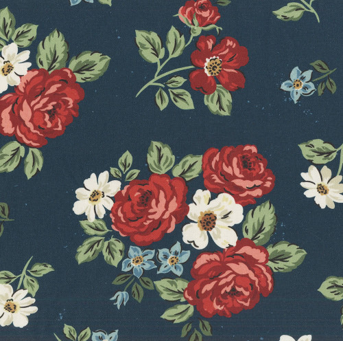 Riley Blake Fabrics Independence Floral 108 Inch Quilt Back Oxford Blue