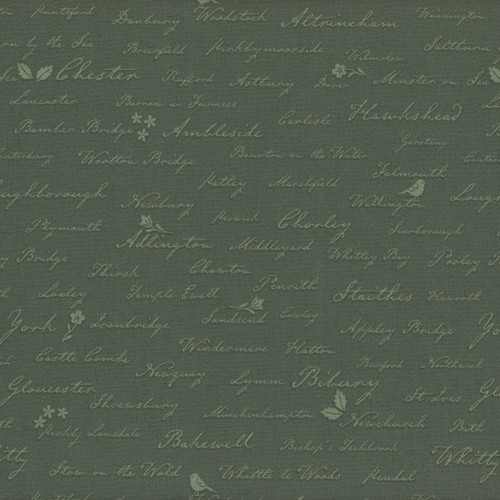Riley Blake Fabrics Ambleside English Town Names Forest