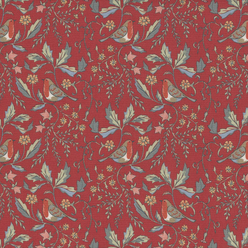 Riley Blake Fabrics Ambleside Orange Brown Birds Hedgerow Foliage