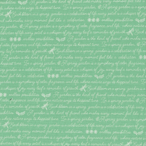 Riley Blake Fabrics Awakening Garden's Promise Script Sea Glass