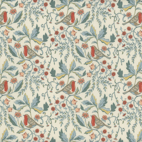 Riley Blake Fabrics Ambleside Cream Blue Birds Hedgerow Foliage