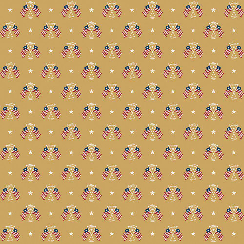 Riley Blake Fabrics Independence Flags Stars Gold