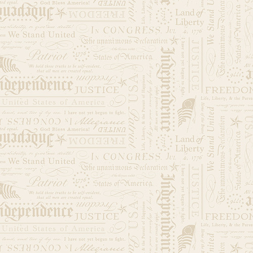 Riley Blake Fabrics Independence Declaration of Independence Cream