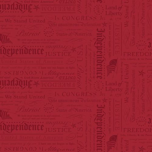 Riley Blake Fabrics Independence Declaration of Independence Red Cherry