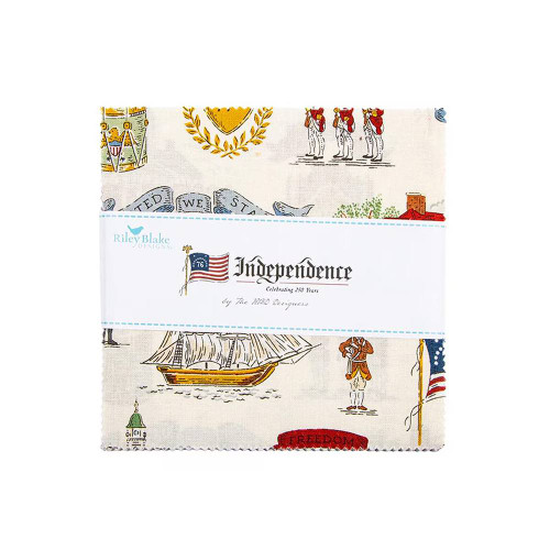 Riley Blake Fabrics Independence Charm Pack 5 Inch Stacker