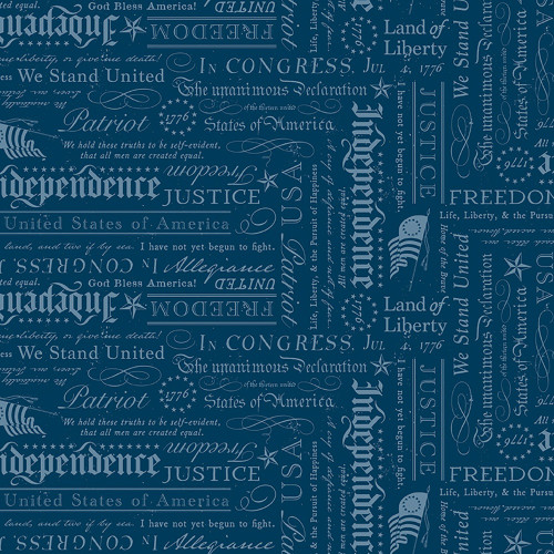 Riley Blake Fabrics Independence Declaration of Independence Oxford Blue