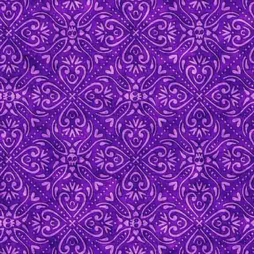 Quilting Treasures Fabrics Creepin It Real Dan Morris Haunted Mansion Tile Purple