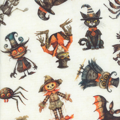 Quilting Treasures Fabrics Jeepers Creepers Dan Morris Cream Trick Or Treat Characters