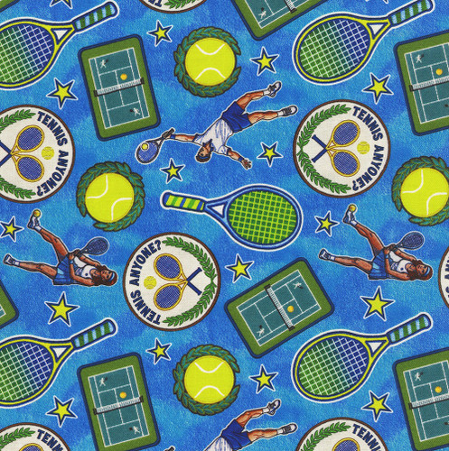 Benartex Fabrics Sykel Enterprises All Sports Novelties Green Yellow Tennis