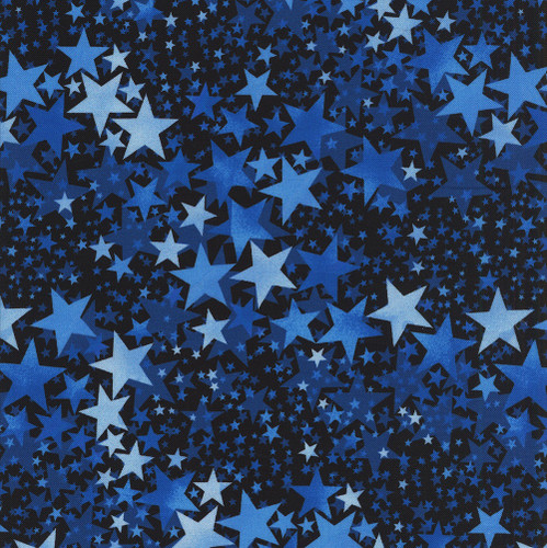 Benartex Fabrics 108 Inch Wide Quilt Backing Blue Starlight Star Skies