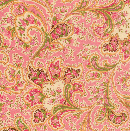 Benartex Fabrics 108 Inch Wide Quilt Backing Rosemont French Floral Paisley Pink