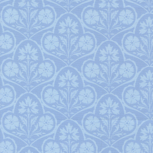 Moda Fabrics Cannon Beach Crystal Manning Sky Blue Copalis Damask
