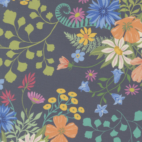 Moda Fabrics Cannon Beach Crystal Manning Dusk Blue Misty Meadow Floral