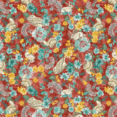 Benartex Fabrics Montgomery Mountain Charm  Belle Brunner Charming Forest Green Russet