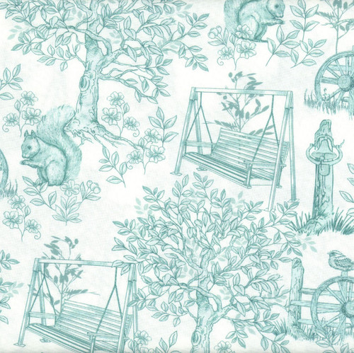 Benartex Fabrics Montgomery Mountain Charm  Belle Brunner Belle Toile White Harbor