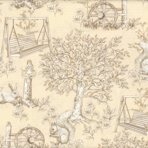 Benartex Fabrics Montgomery Mountain Charm  Belle Brunner Belle Toile Sand