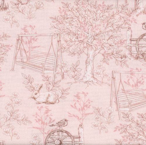 Benartex Fabrics Montgomery Mountain Charm  Belle Brunner Belle Toile  Coraline Pink
