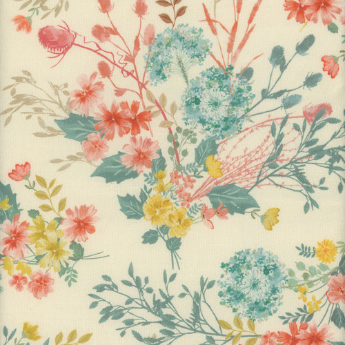 Benartex Fabrics Montgomery Mountain Charm  Belle Brunner Floral 108 Inch Wide Quilt Back Cream