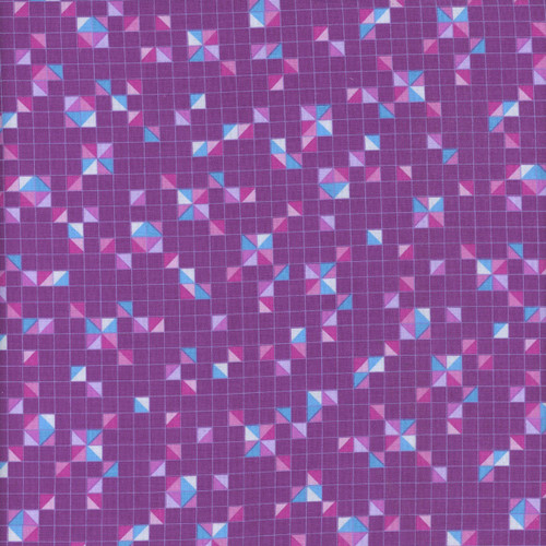 Benartex Fabrics Twilight Serenade Amanda Murphy Modern Triangles Plum Purple