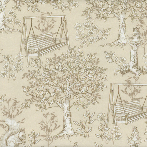 Benartex Fabrics Montgomery Mountain Charm Belle Brunner Toile 108 Inch Wide Quilt Back Cream